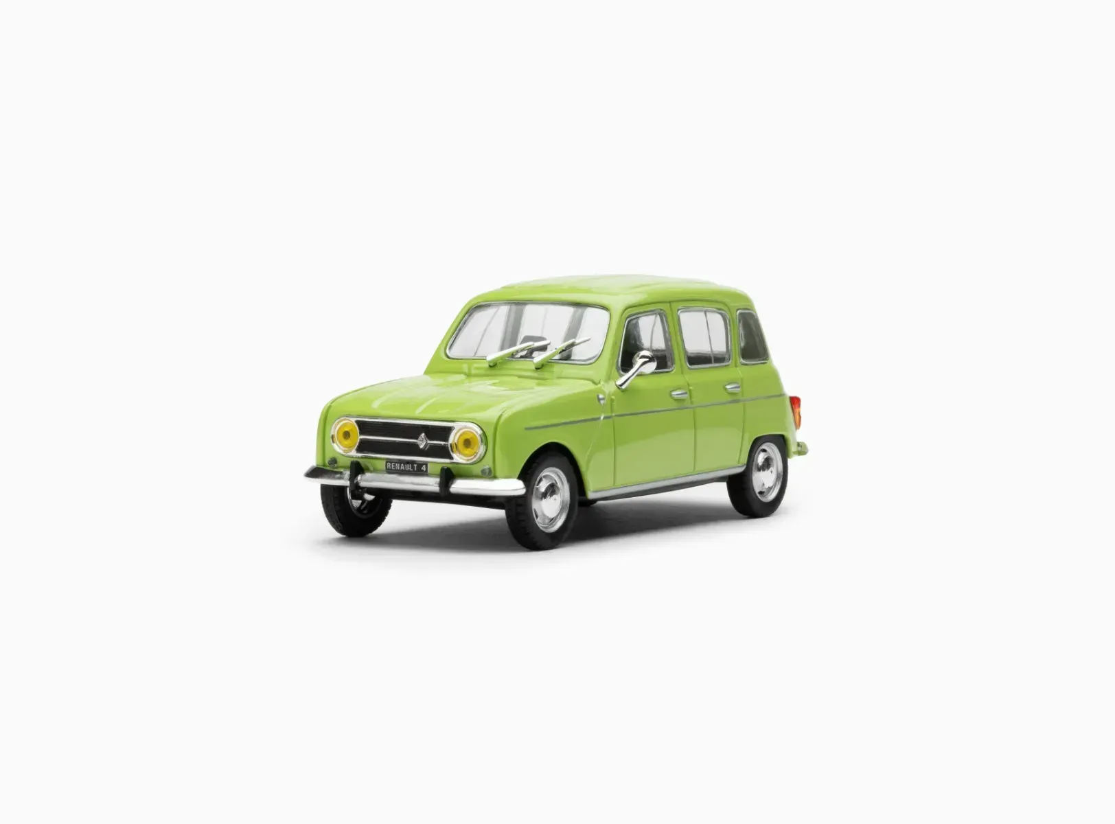 Miniature d'une Renault 4L verte.