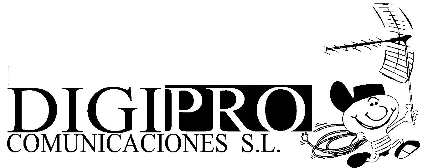 Un logotipo en blanco y negro para Digipro Communications SL