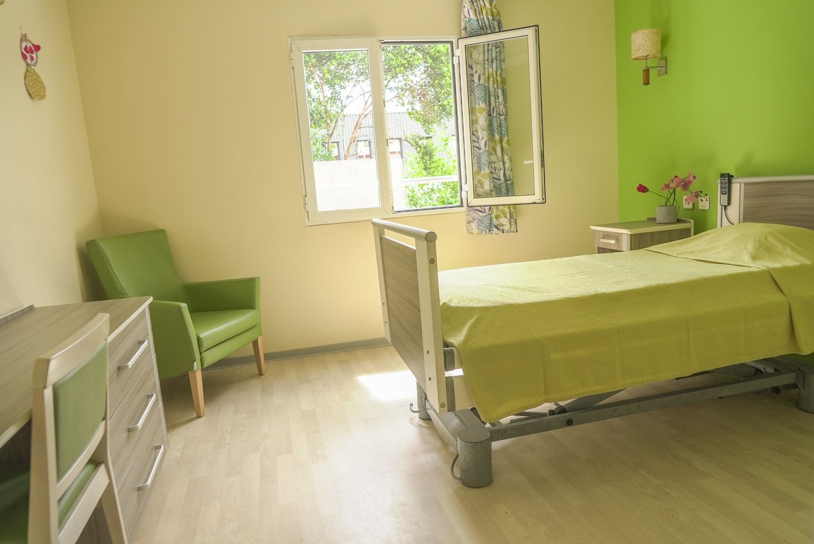 Chambre EHPAD verte