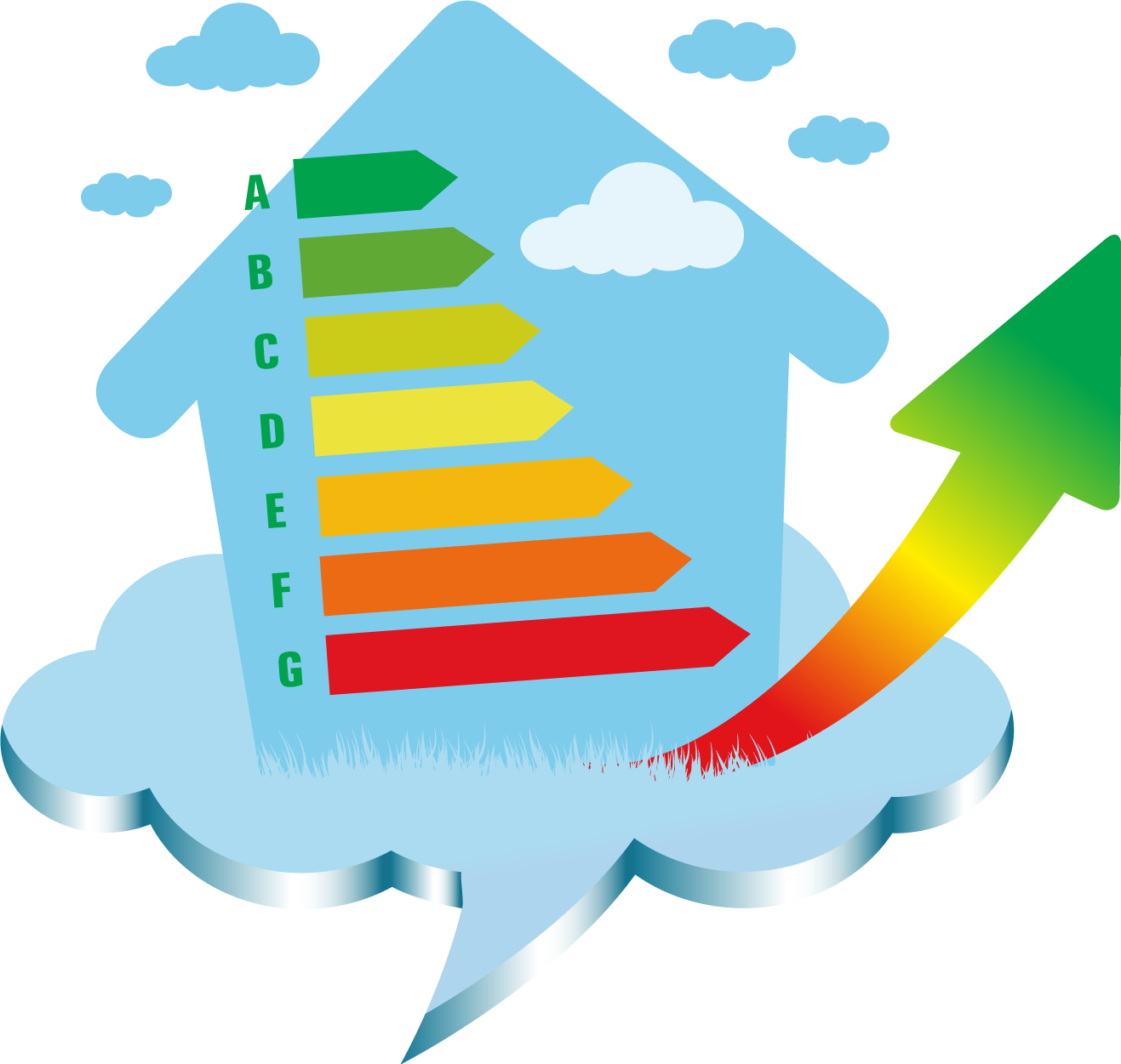 Maison avec concept d'économie d'énergie.