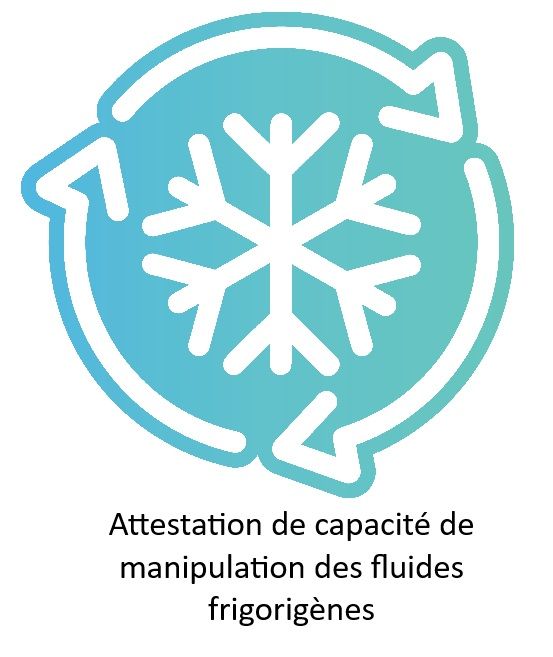 Logo Attestation de manipulation de fluides frigorigènes.