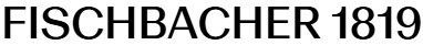 Christian Fischbacher logo, St. Gallen, Switzerland, Est. 1819, in script font.