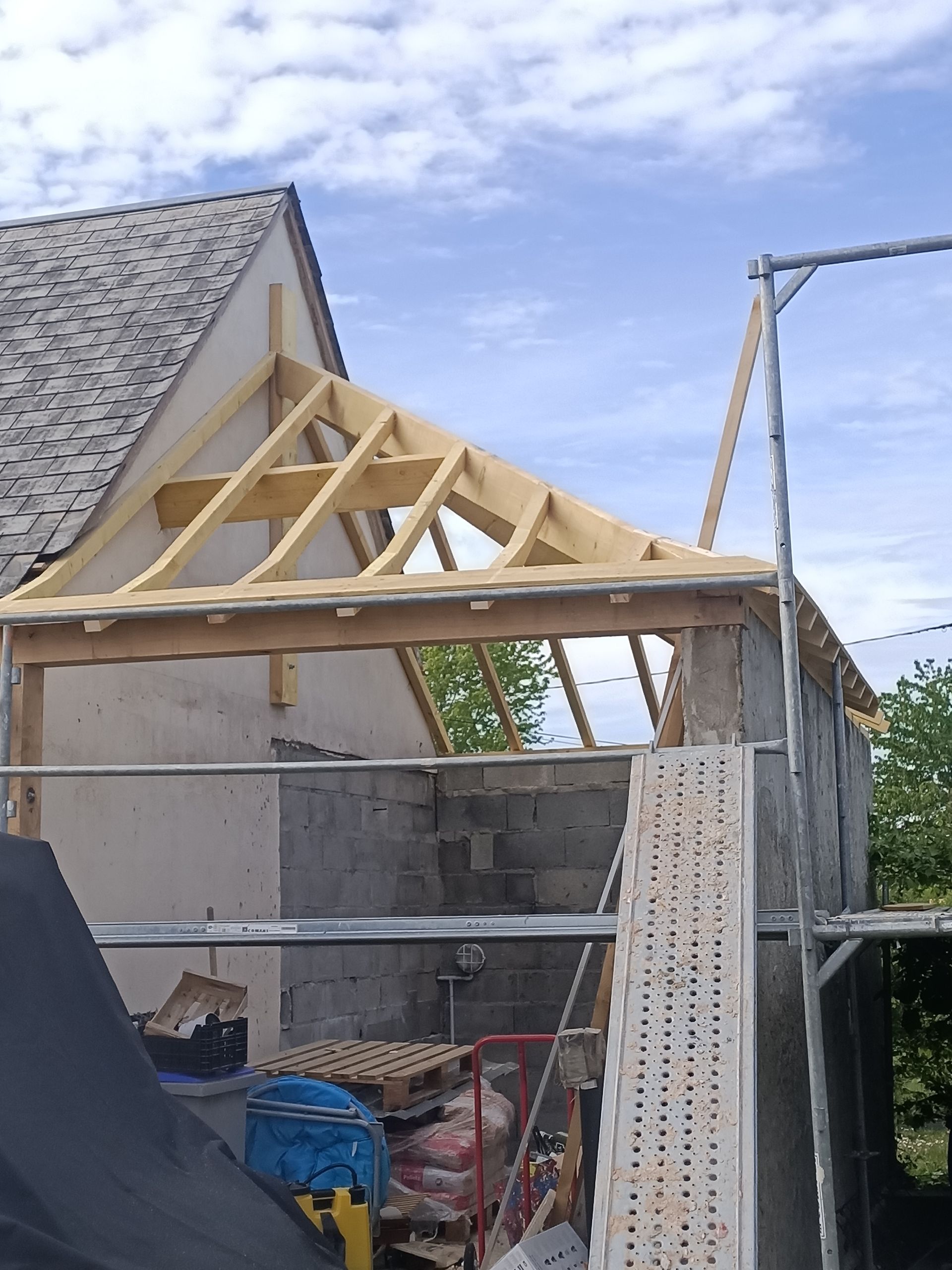 Charpente pour une extension de maison