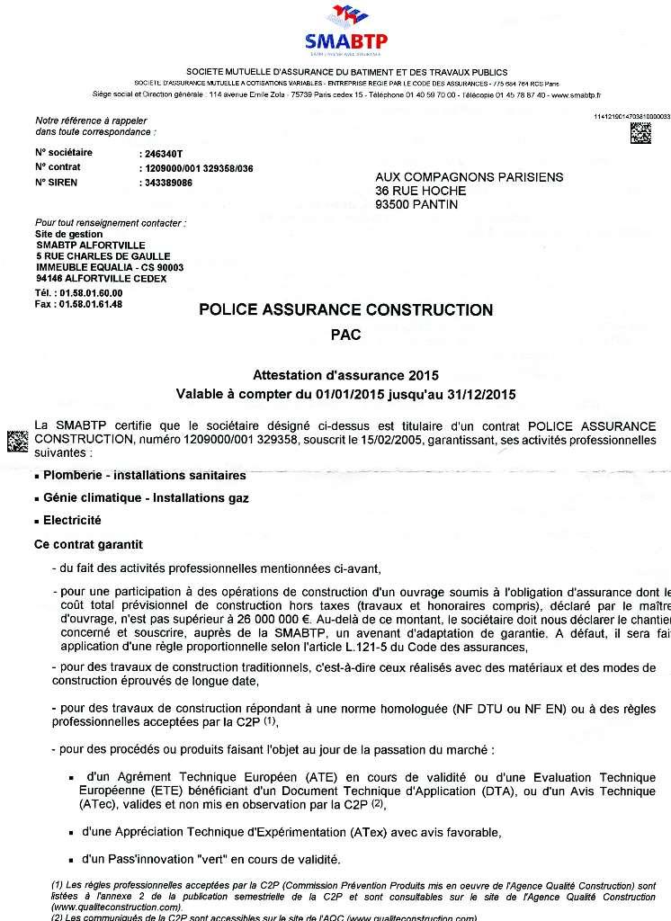 Assurance Décenal - plomberie - Seine Saint Denis