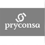 El logotipo de pryconsa está sobre un fondo gris.