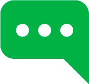 Burbuja de diálogo verde con tres puntos blancos, que indica que se está escribiendo.