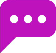 Burbuja de chat morada con tres puntos blancos, que indica una conversación en curso.