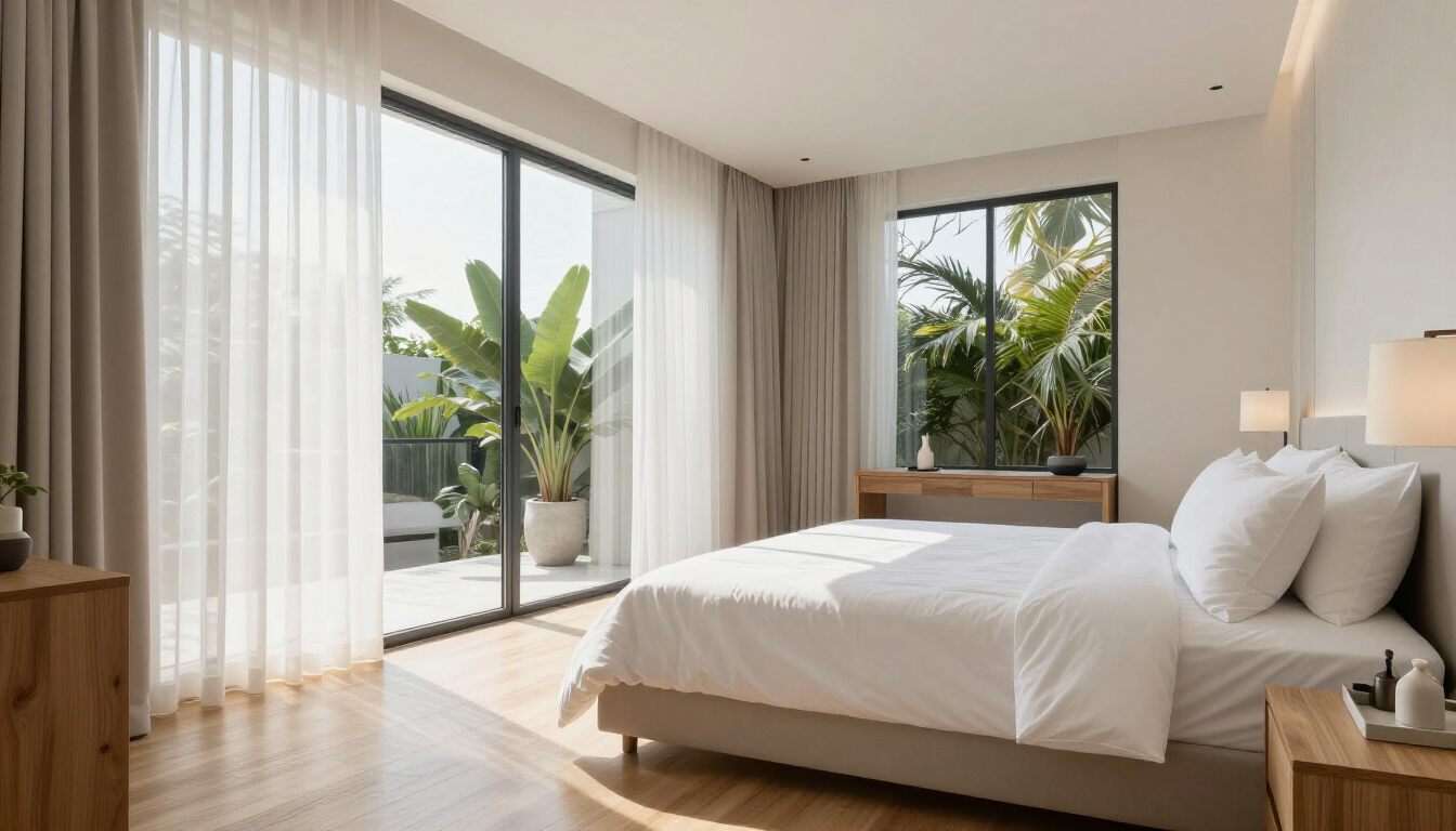 A beautifully staged and professionally managed Airbnb bedroom