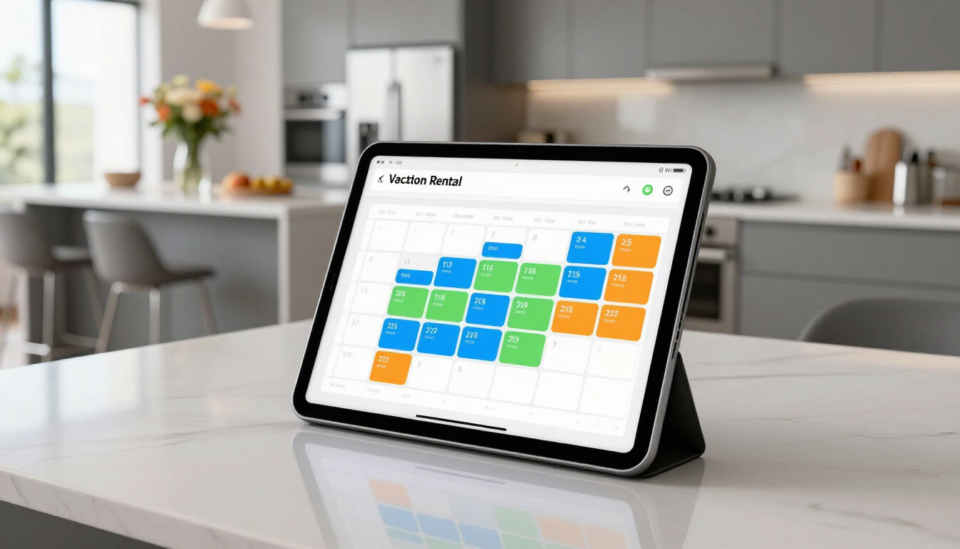 Digital tablet with booking calendar