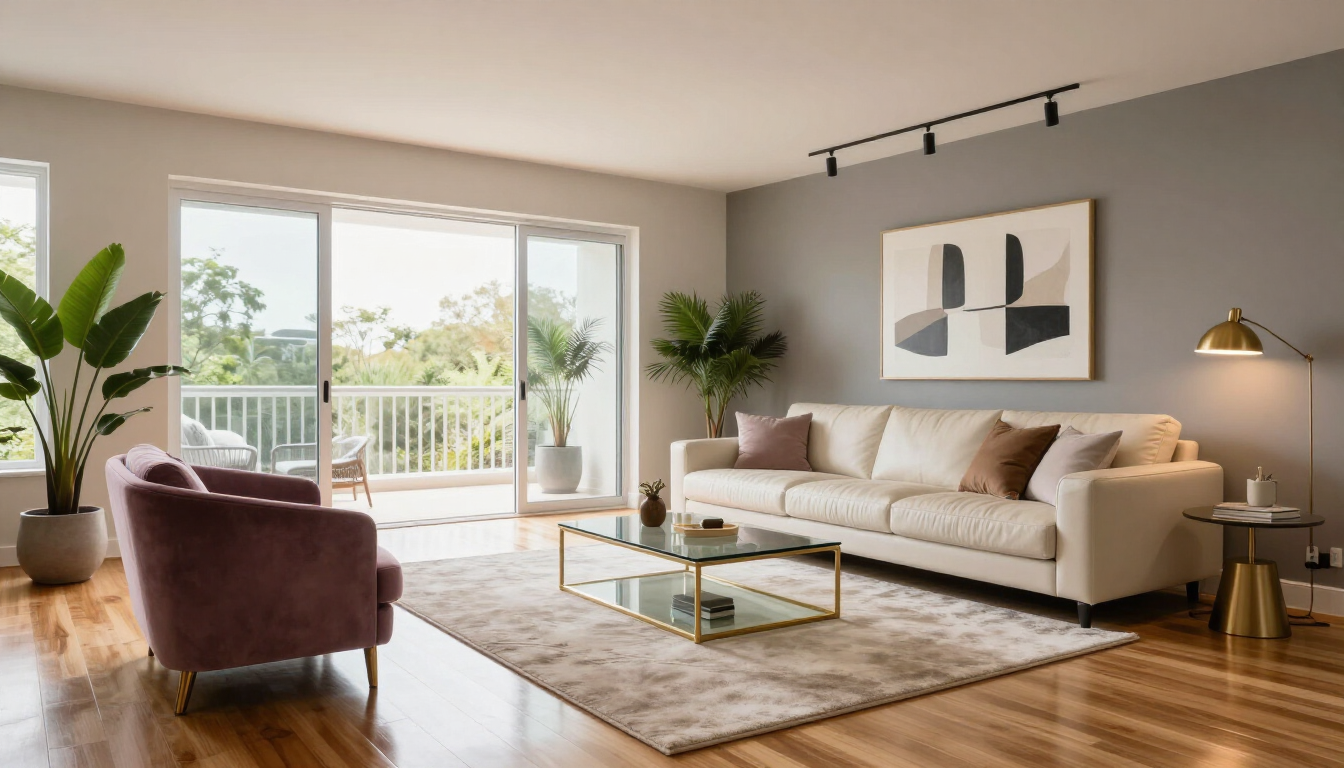 Modern luxury vacation rental living room