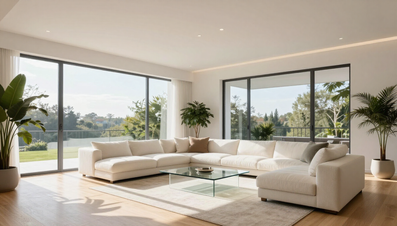 Luxury vacation rental interior showing a modern living room
