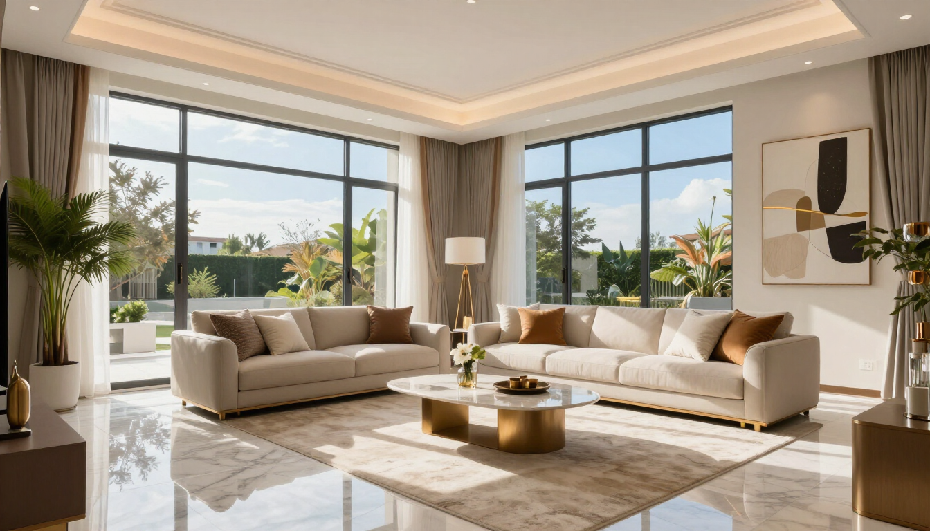 A professionally staged short-term rental bedroom with luxury linens and a welcoming atmosphere.