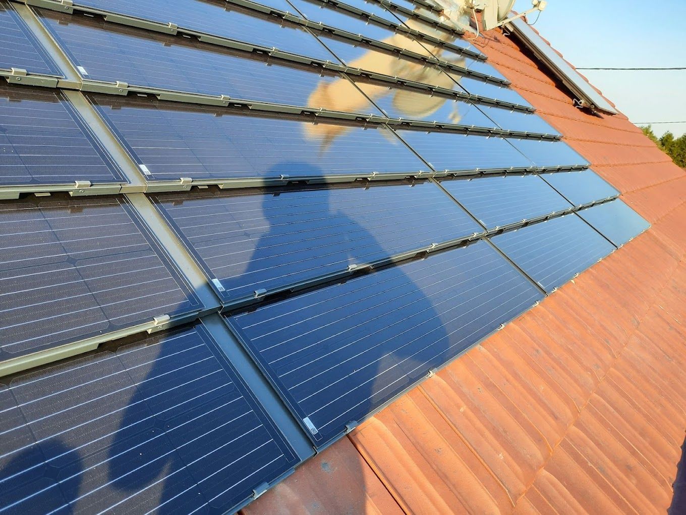 Toiture avec panneaux solaires