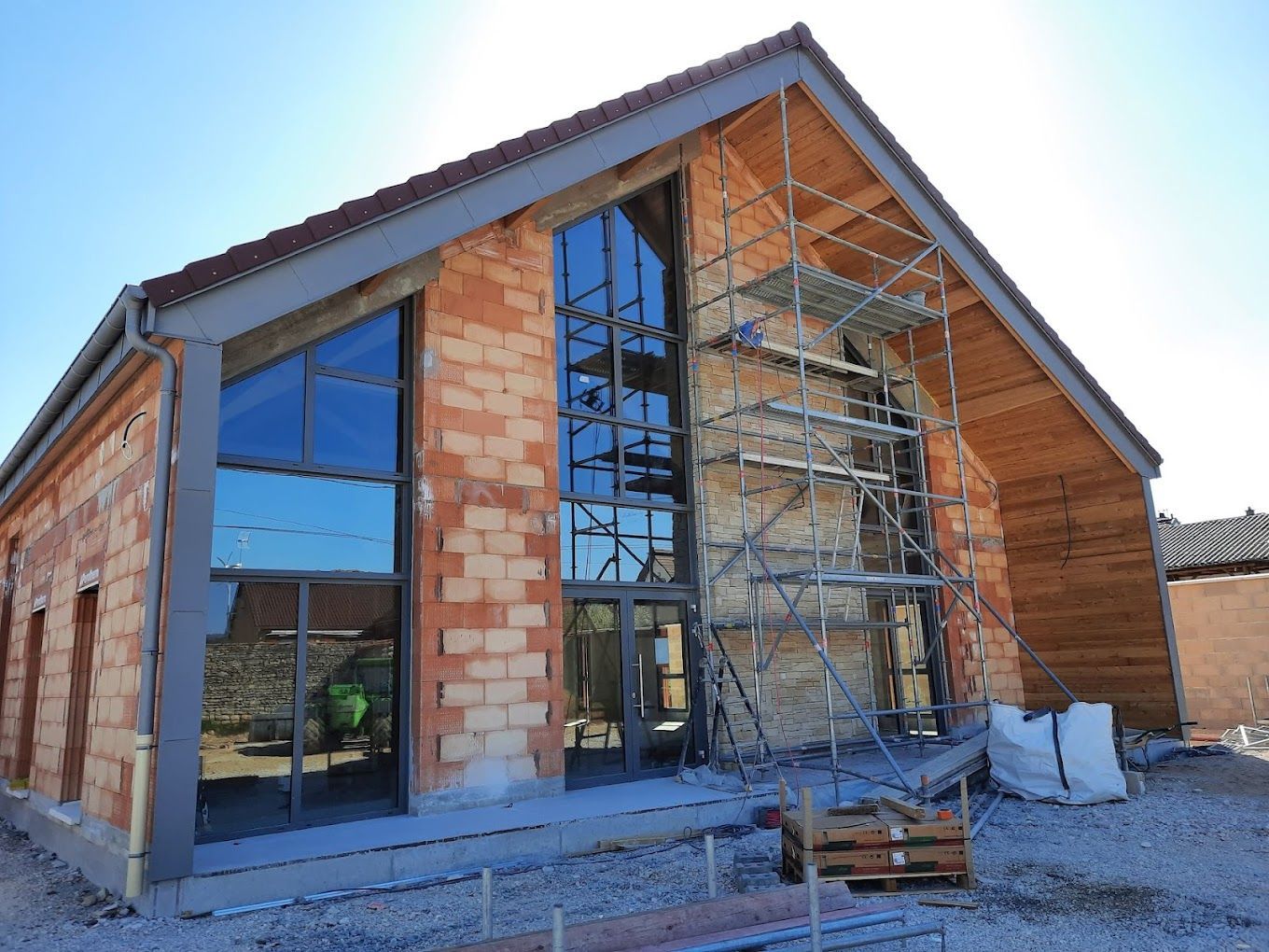 Passée de toiture en cours de construction