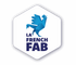 Logo hexagonal blanc “La French Fab” avec coq bleu stylisé.