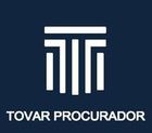 Ícono "T" estilizada de color blanco con barras horizontales, texto "TOVAR PROCURADOR" sobre fondo azul.
