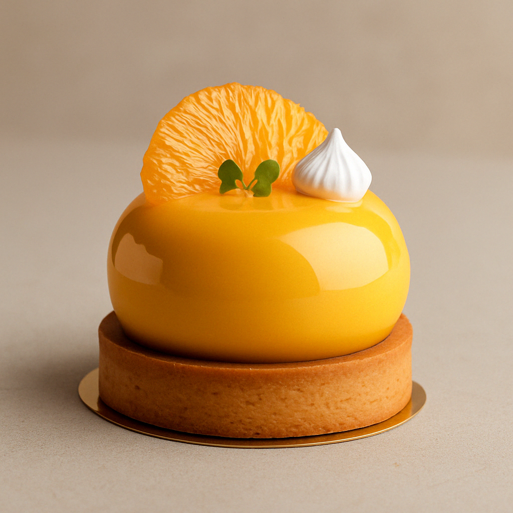 Une pâtisserie aux figues et aux cerises sur une assiette blanche