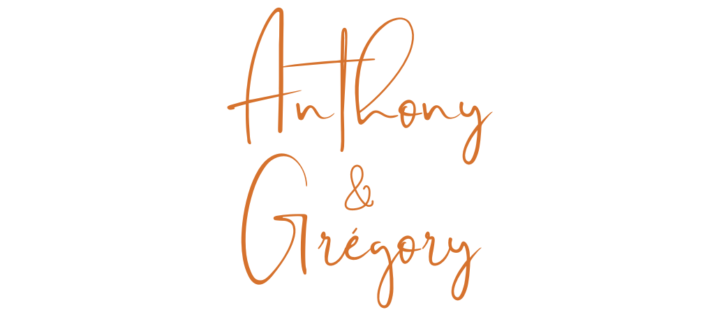 Un logo manuscrit pour Anthony et Gregory sur fond blanc.