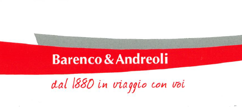 Uno striscione rosso e grigio con la scritta Barenco & Andreoli