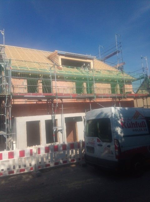 Dachkonstruktion im Bau