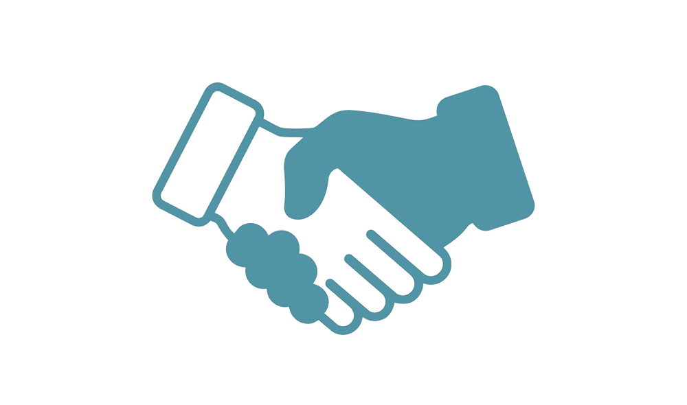 Logo poignée de main ouvrir le dialogue famille élargie