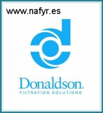 Un logotipo azul y blanco para Donaldson Filtration Solutions.