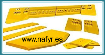 Un montón de equipos amarillos con el sitio web www.nafyr.es en la parte inferior