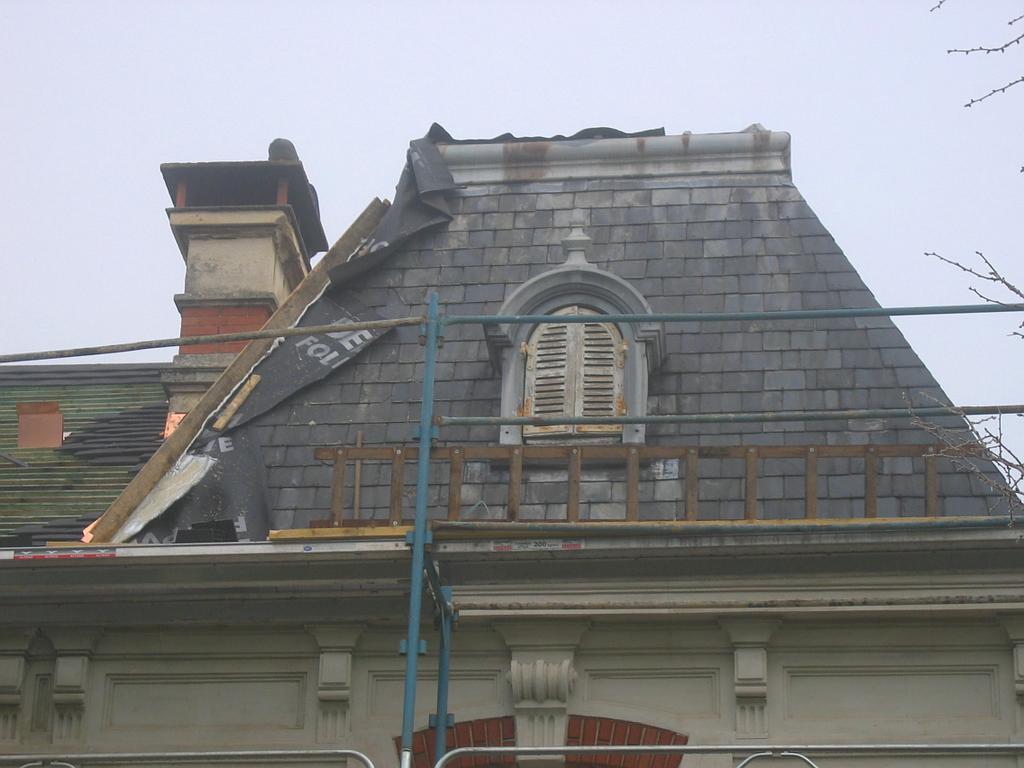 Toiture en cours de rénovation
