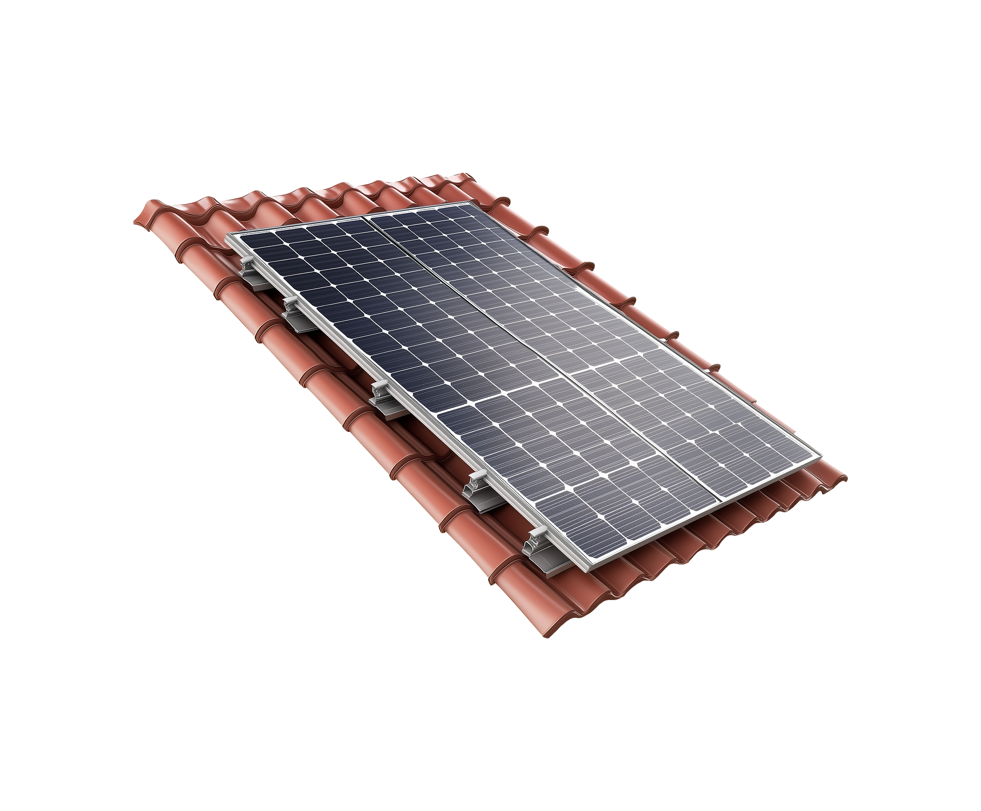 Panneaux photovoltaïques sur un morceau de toiture