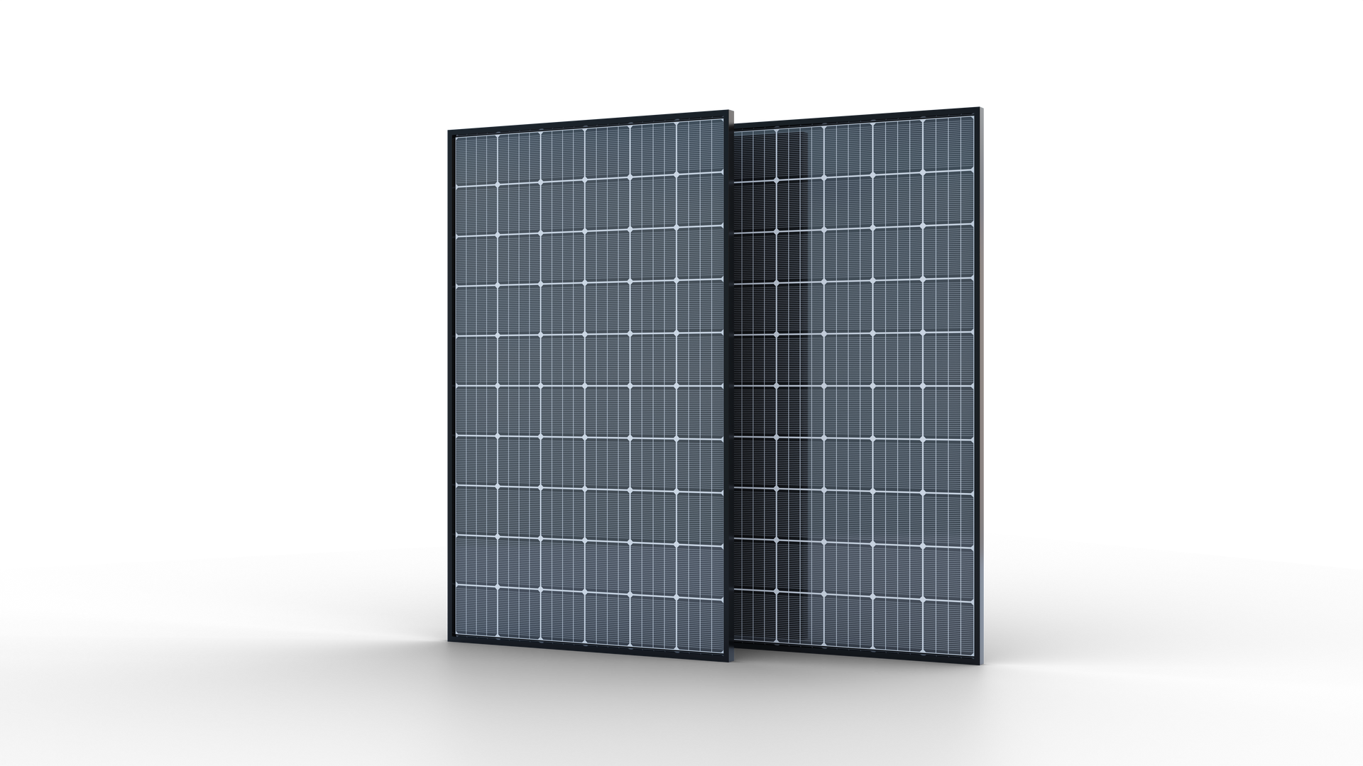 Deux panneaux solaires debout