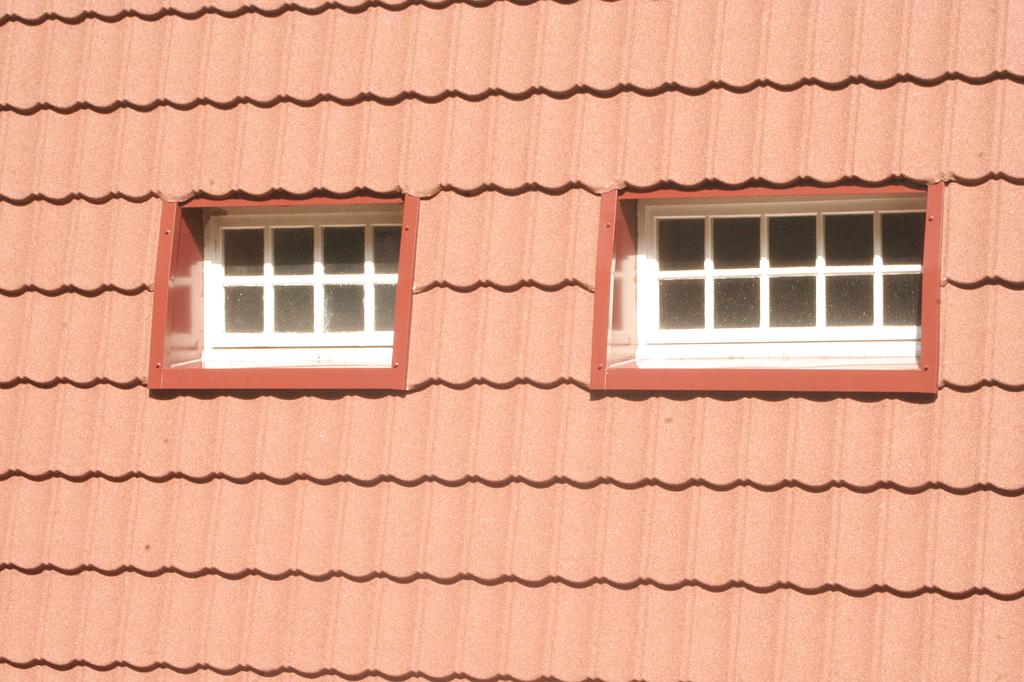 Deux fenêtres de toit blanche sur une toiture en tuile