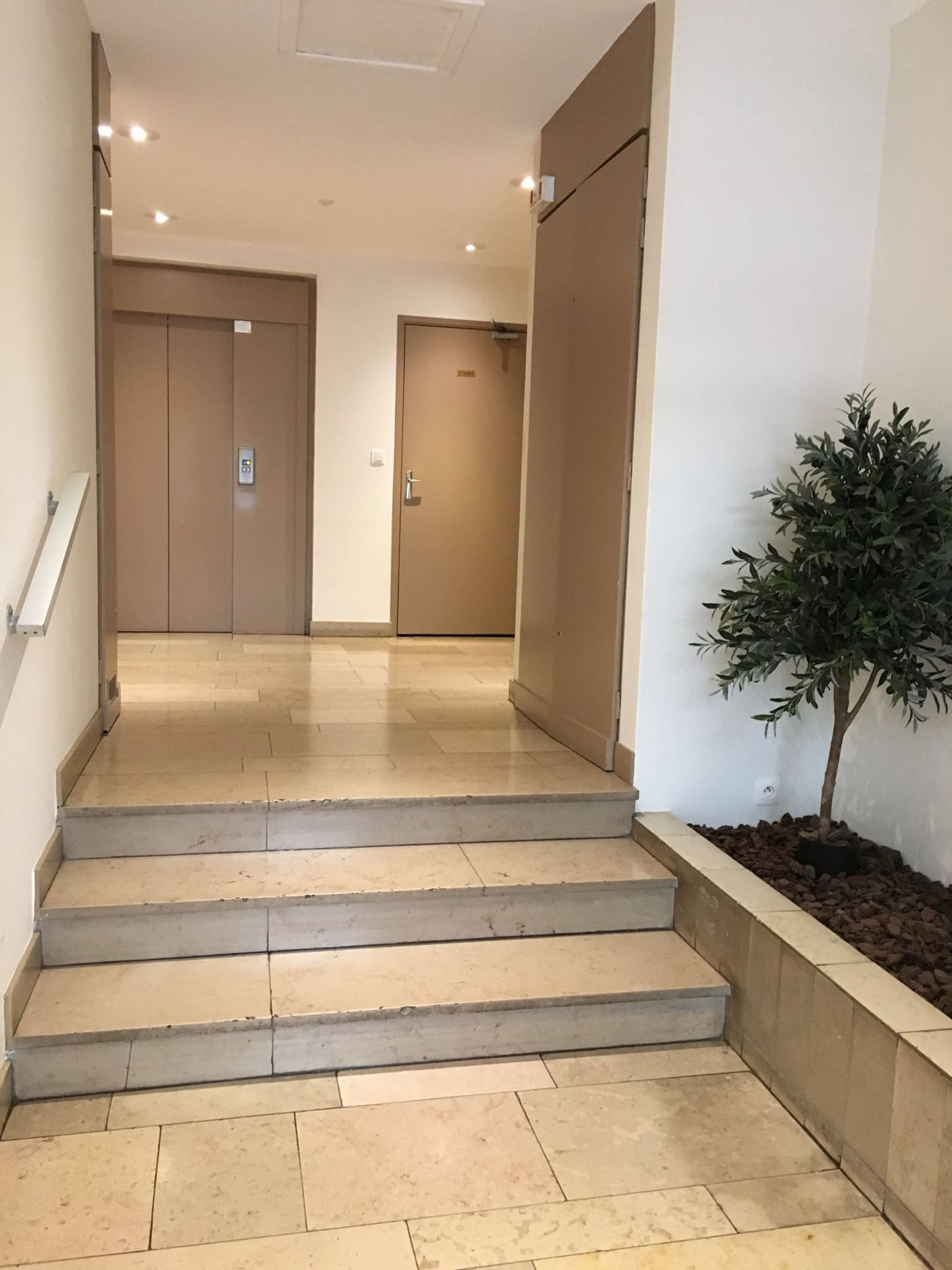 Nettoyage de hall et de cage d'ascenseur dans un immeuble