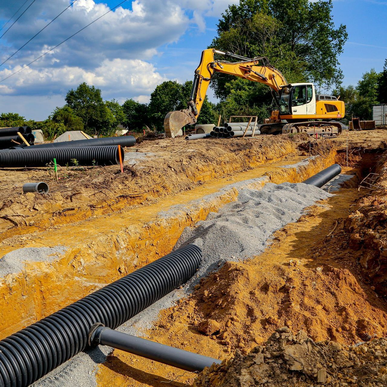 Travaux publics : construction de lotissement, passage des canalisations