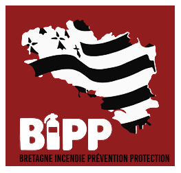Logo BIPP avec une carte de la Bretagne en noir et blanc