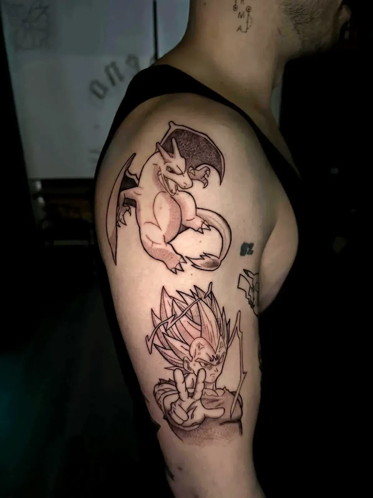 tatuajes de Charizard y Goku