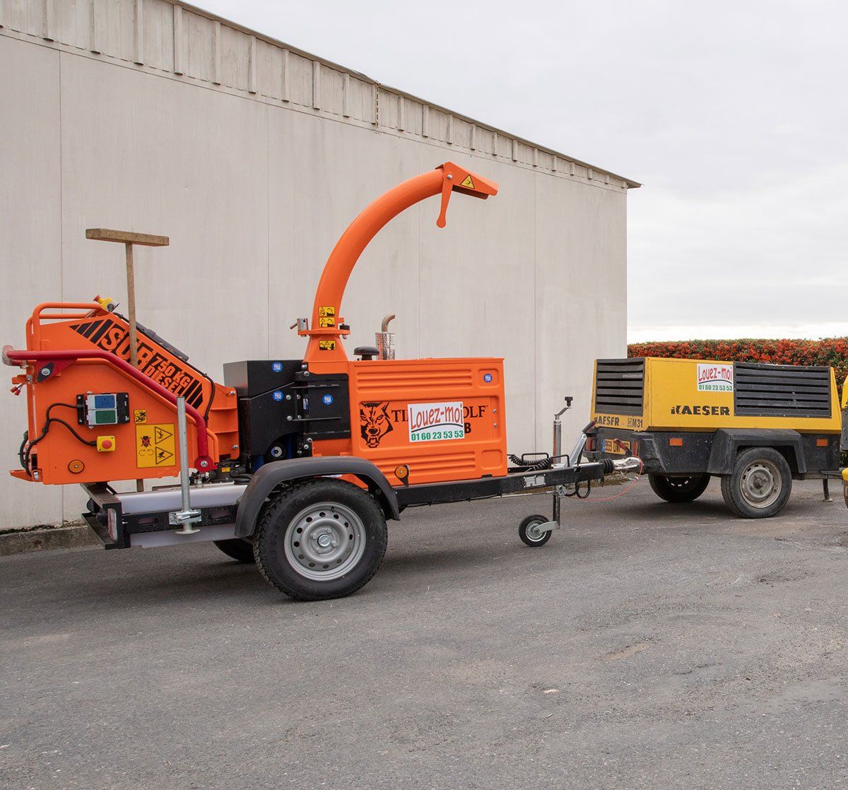 Broyeur orange avec génératrice