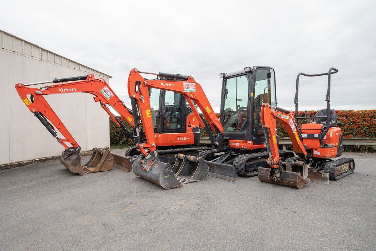 Engins de BTP de la marque Kubota