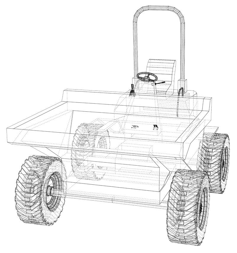 Illustration d'un dumper en dessin