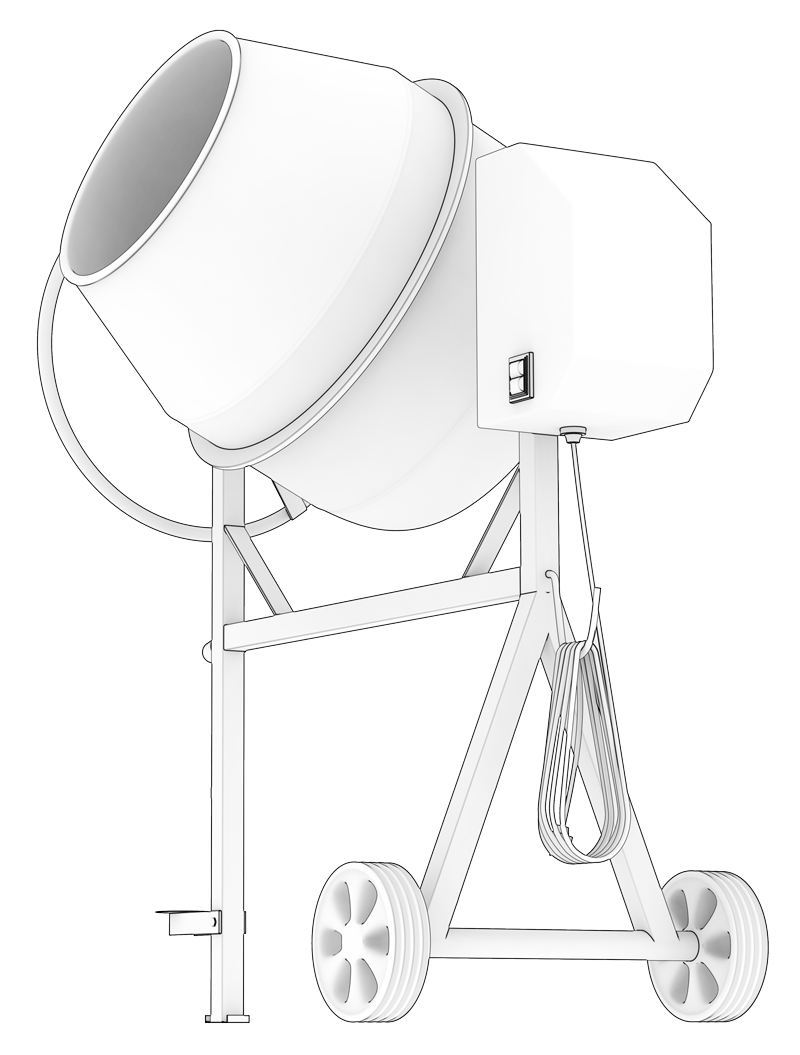 Illustration d'une bétonnière