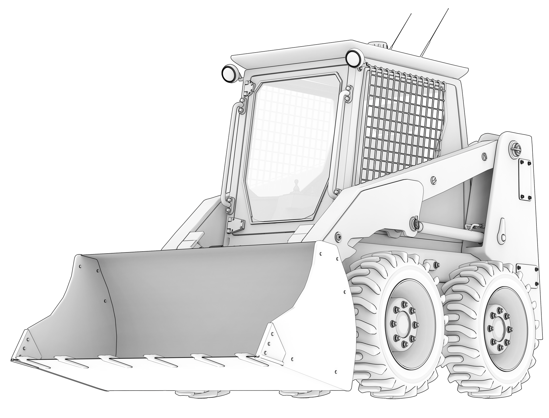 Illustration d'une mini chargeuse