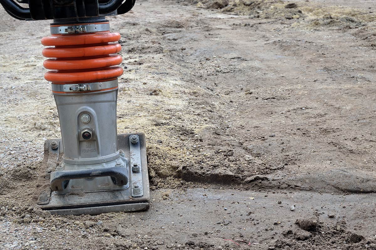 Pilonneuse en action