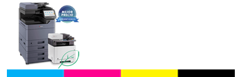 Un grupo de impresores están sentados uno al lado del otro sobre un fondo blanco.