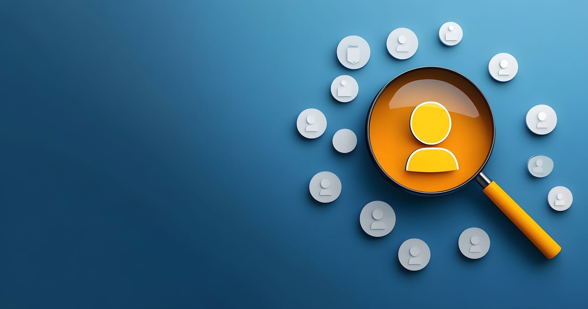 Bonhomme jaune grossi à la loupe