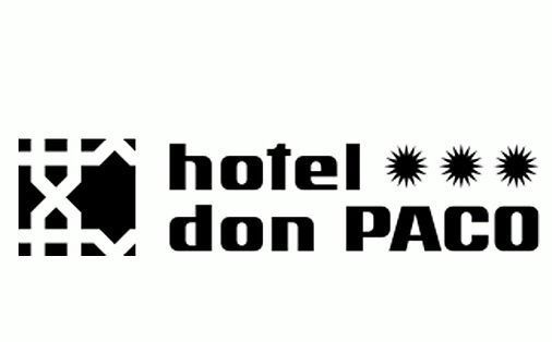 Un logotipo en blanco y negro para el Hotel Don Paco.