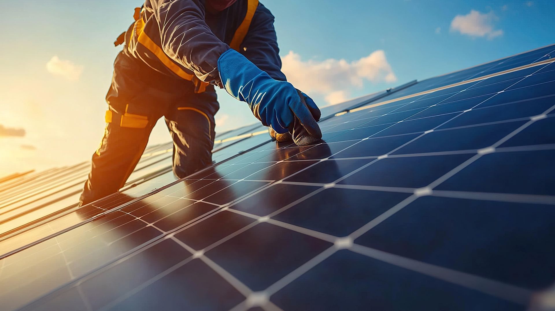 Un installateur de panneaux solaires