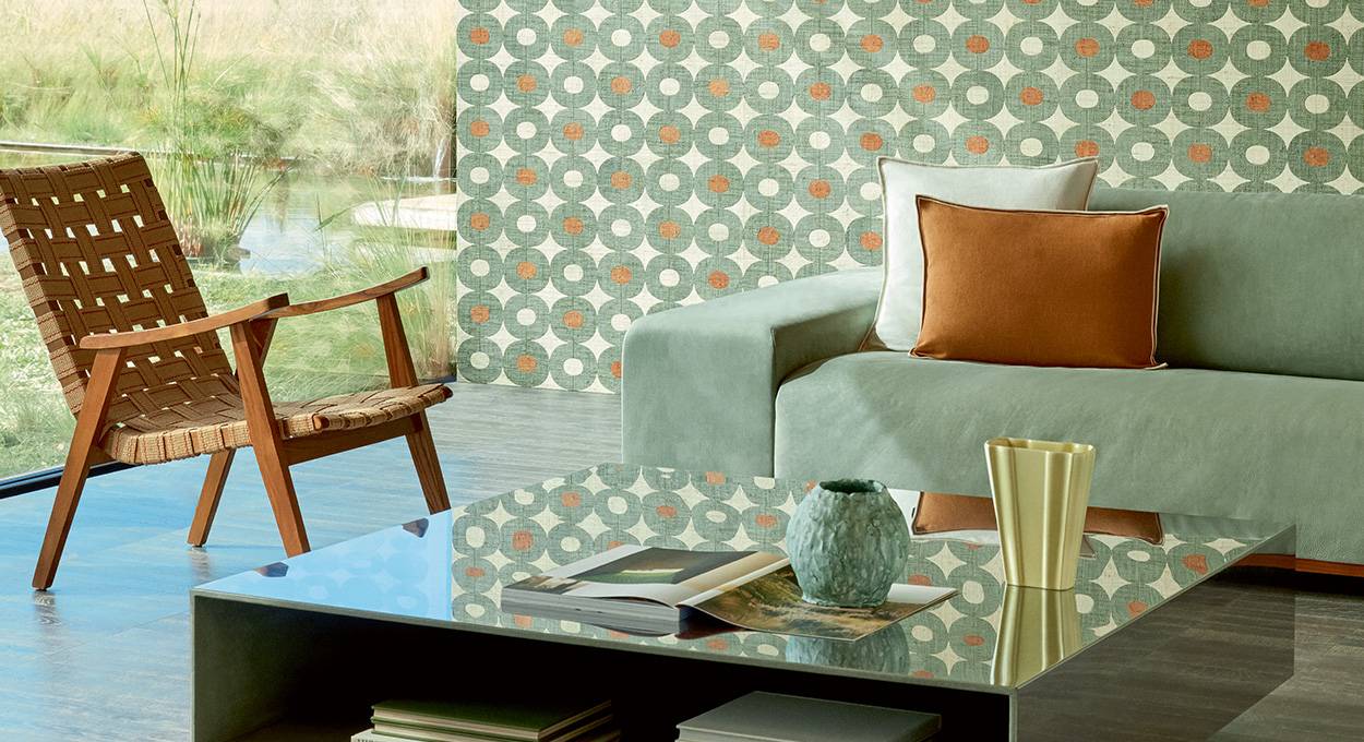 Décoration séjour aux couleurs vertes