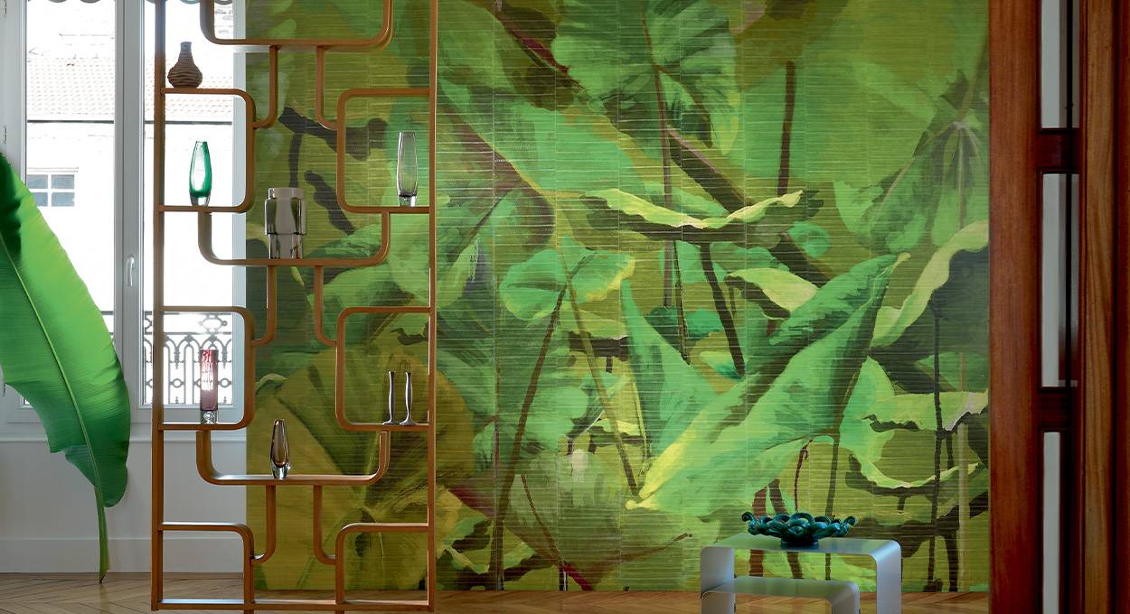 Décoration papier peint vert