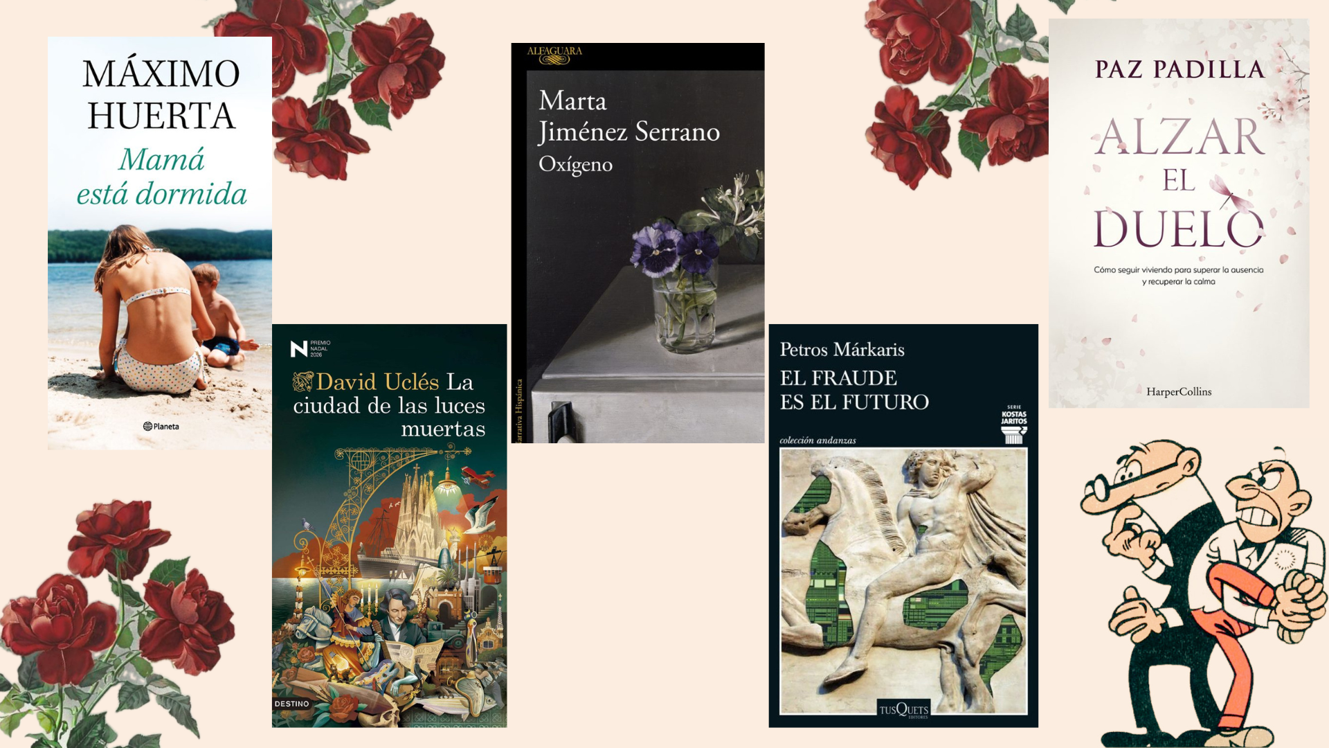 Una colección de libros incluyendo uno llamado Tajo