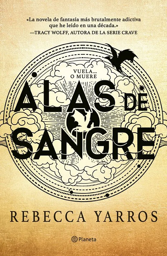La portada de un libro llamado Alas de sangre de Rebecca Yarros