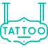 Un logotipo para una tienda de tatuajes con la palabra tatuaje en él.